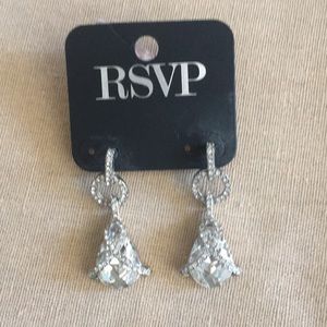 Post Drop Crystal Earrings NWT